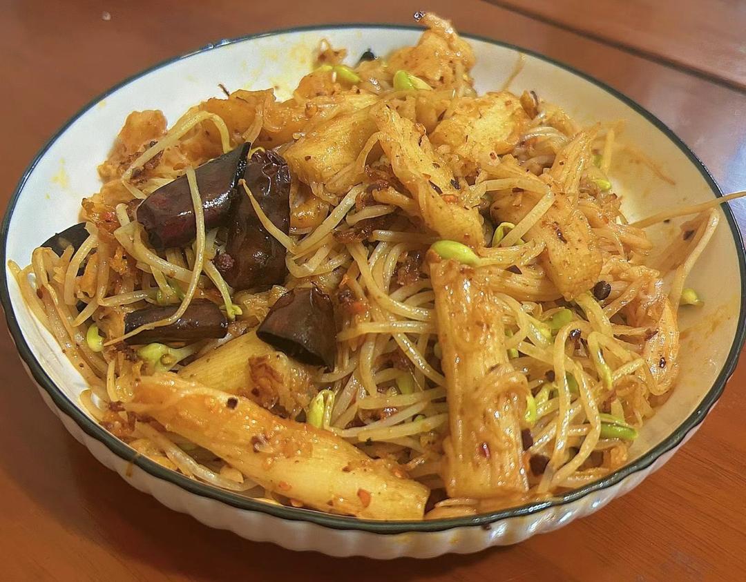 豆芽炒蟹柳