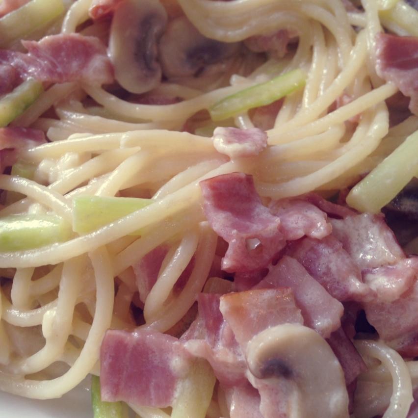 奶油培根蘑菇意面