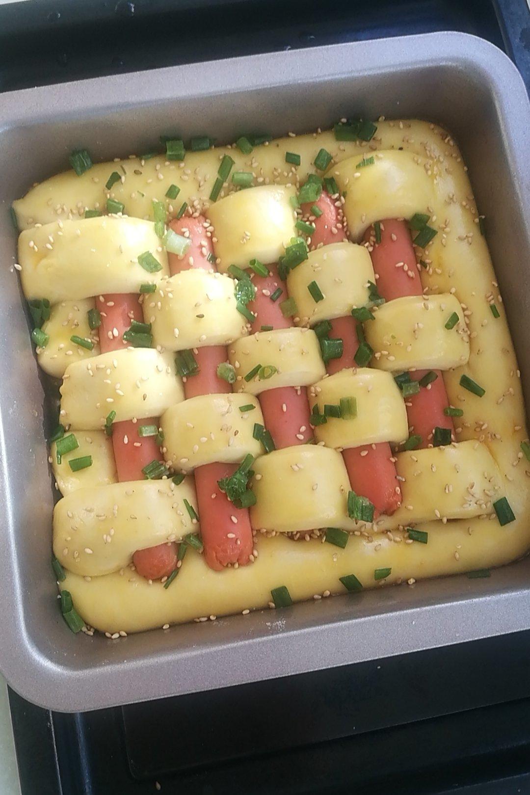 葱香火腿排包（一次发酵）