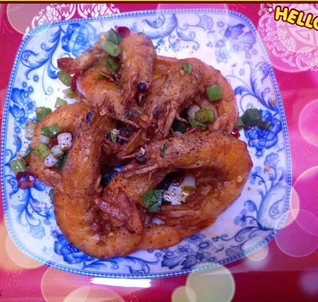 海盐黑椒煎大虾