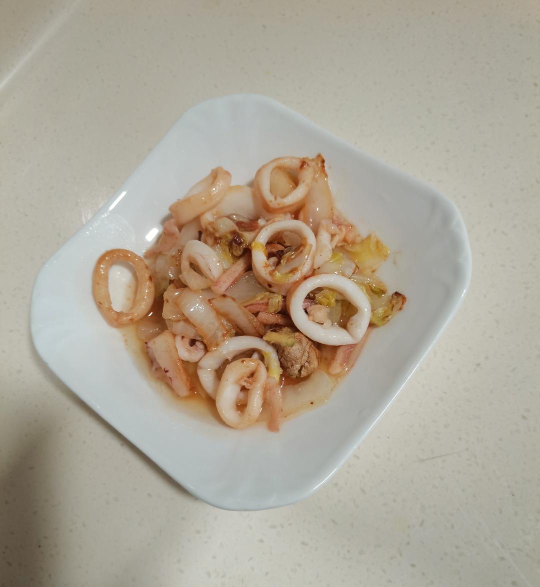 白菜炒鱿鱼