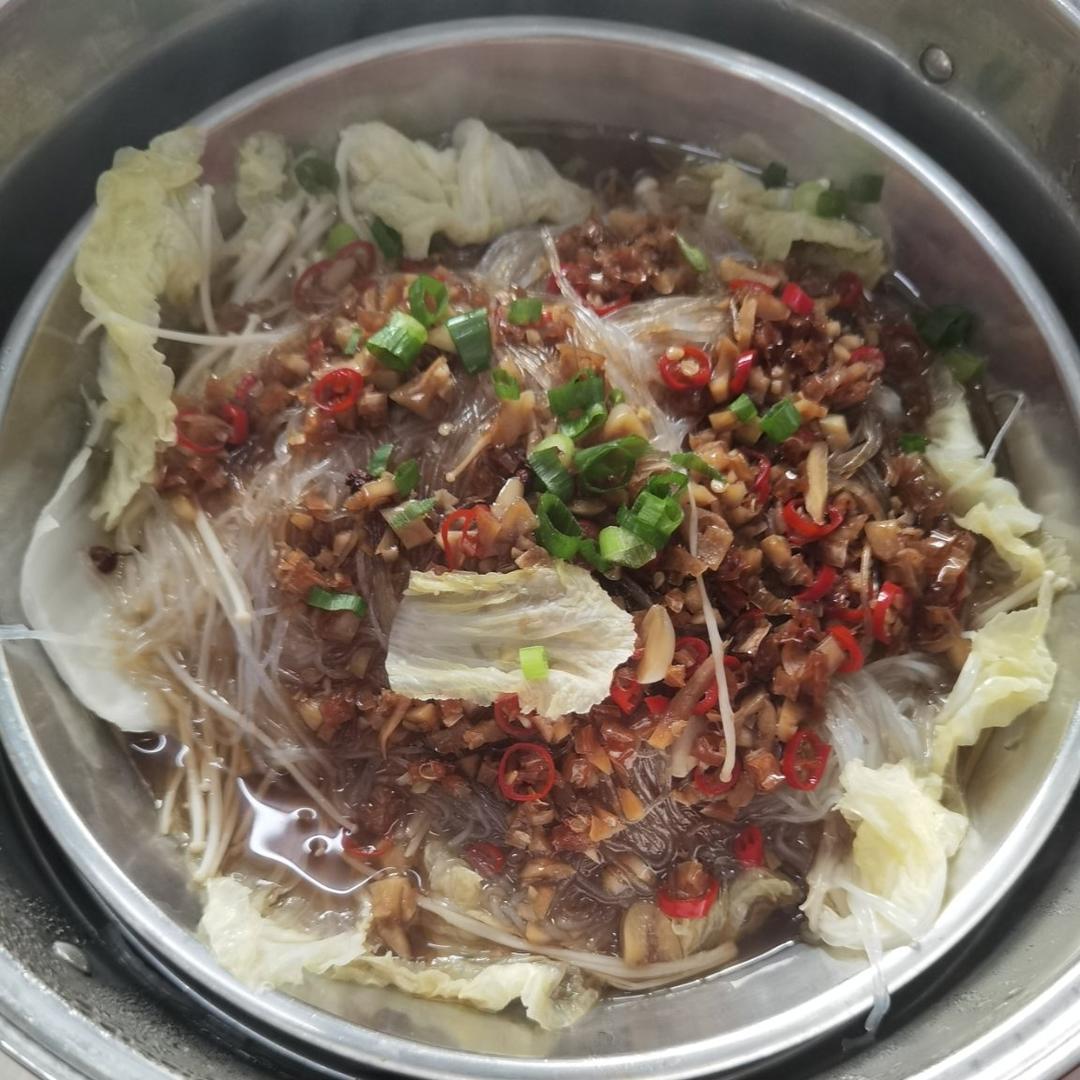 懒人下饭神器，蒜蓉蒸粉丝金针菇娃娃菜