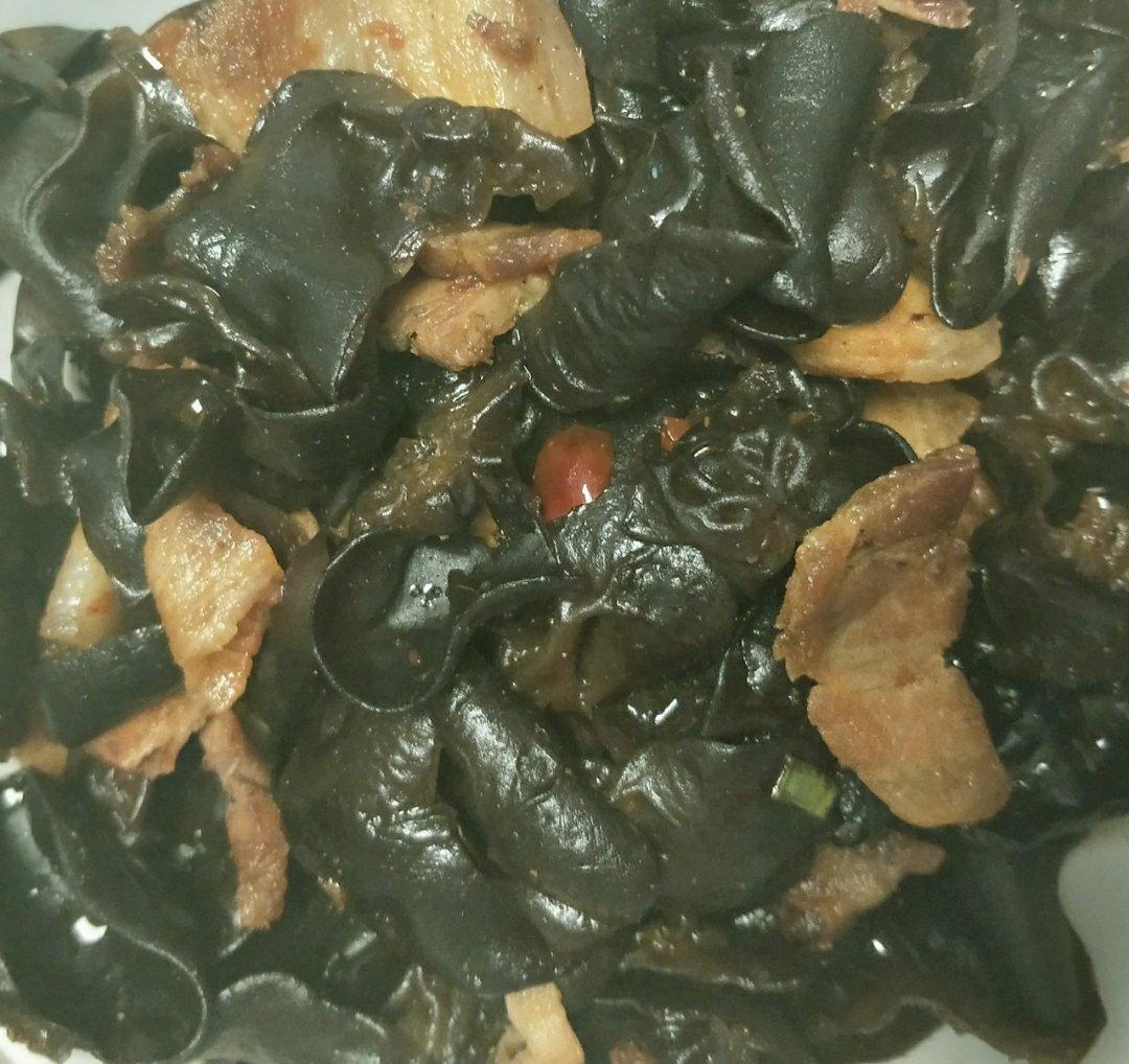 家常菜～木耳黄花菜炒肉