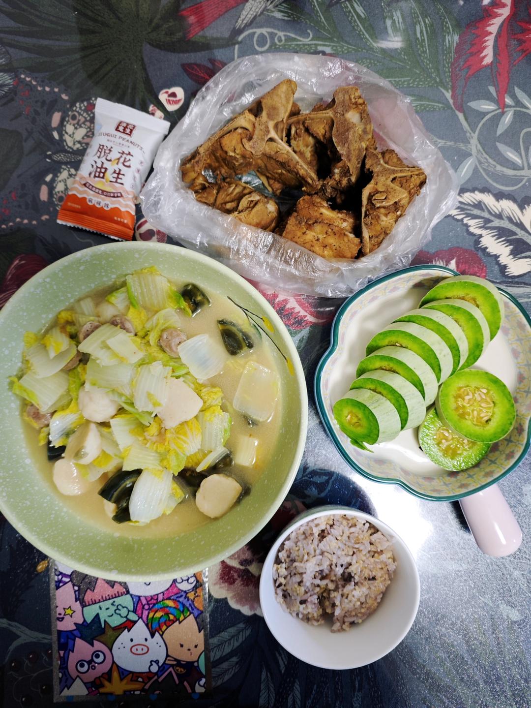 娃娃菜火腿皮蛋汤