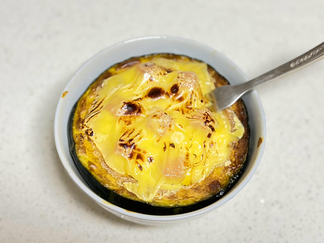 烤🎃贝贝南瓜牛奶鸡蛋布丁(空气炸锅版)低热