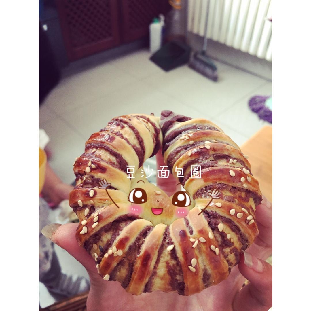 香软的红豆沙面包圈～淡奶油直接法