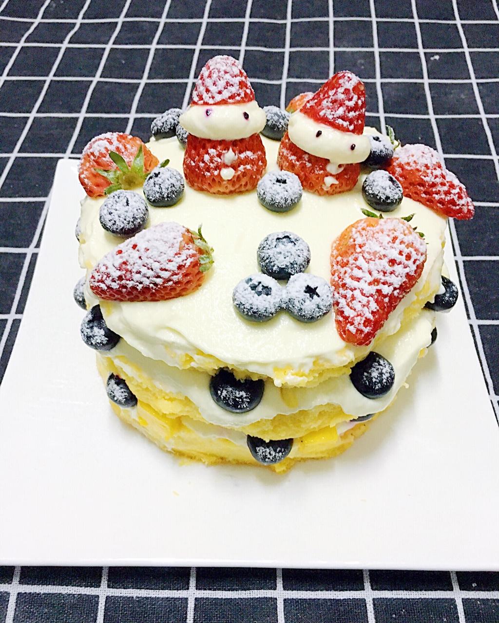 多多郭做的圣诞呆萌裸蛋糕