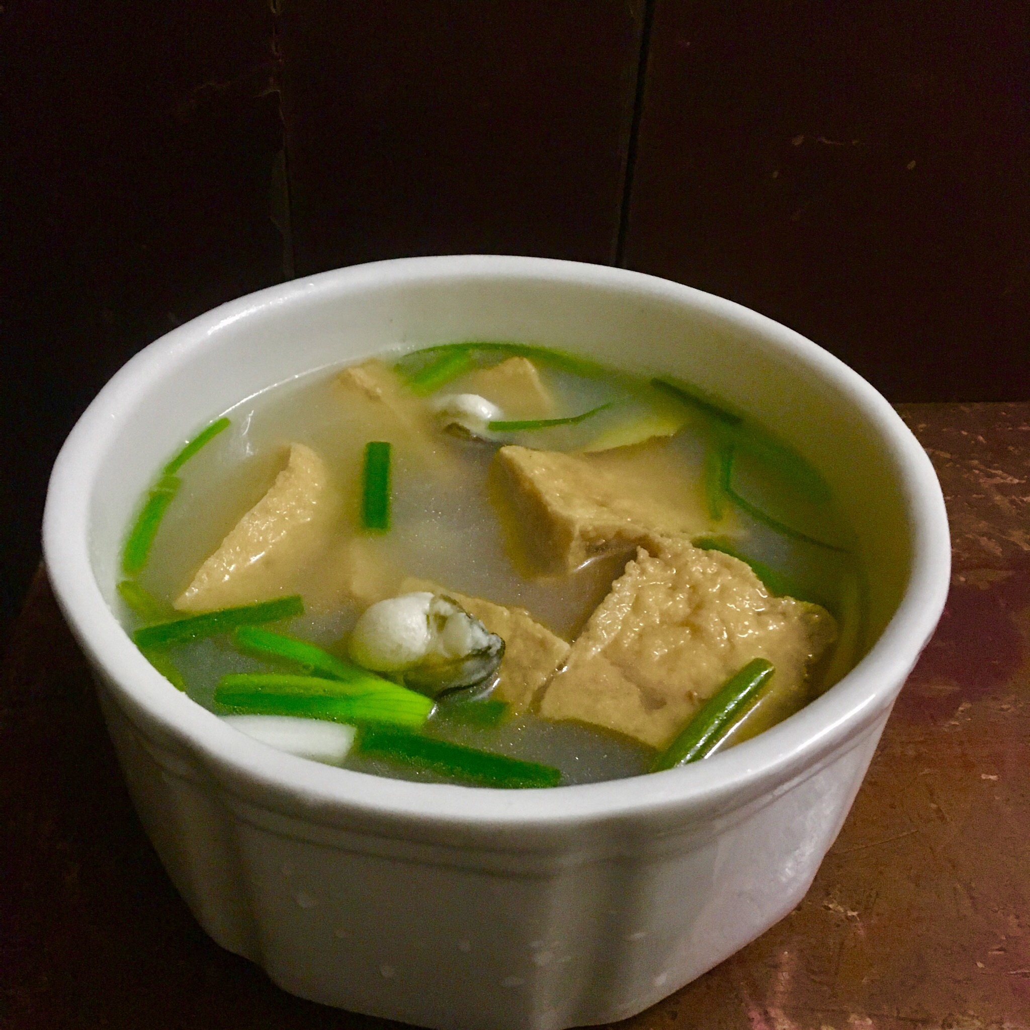 海蛎炸豆腐汤的做法
