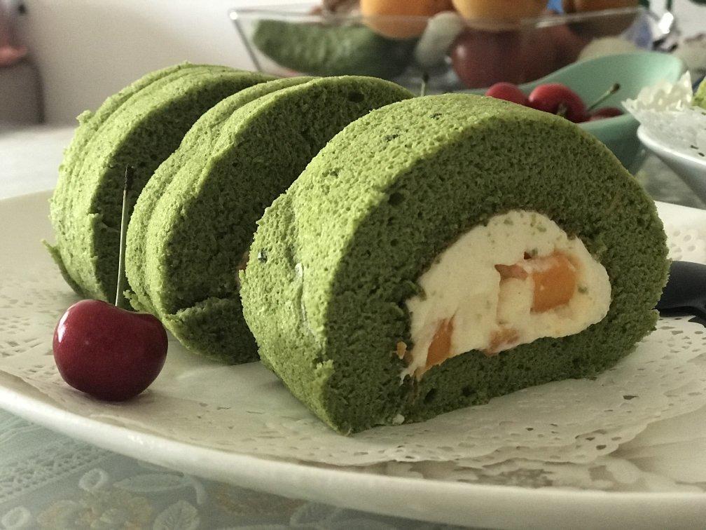抹茶红豆蛋糕卷