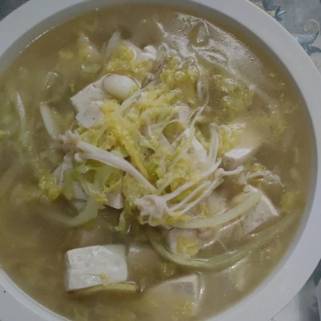 娃娃菜豆腐汤