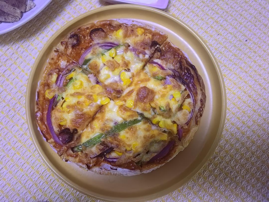 用空气炸锅做手抓饼披萨