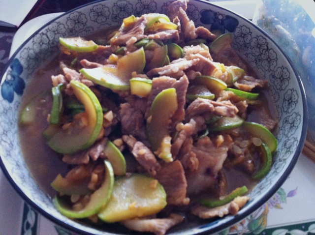 西葫芦炒肉片