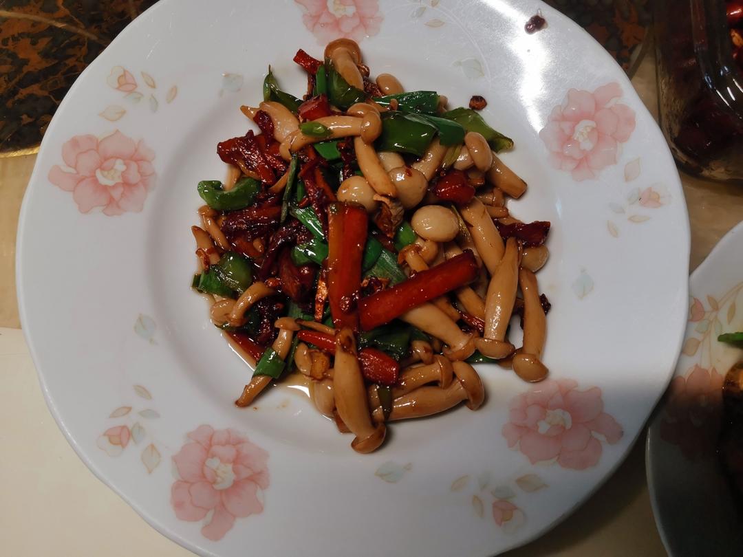 素炒白玉菇