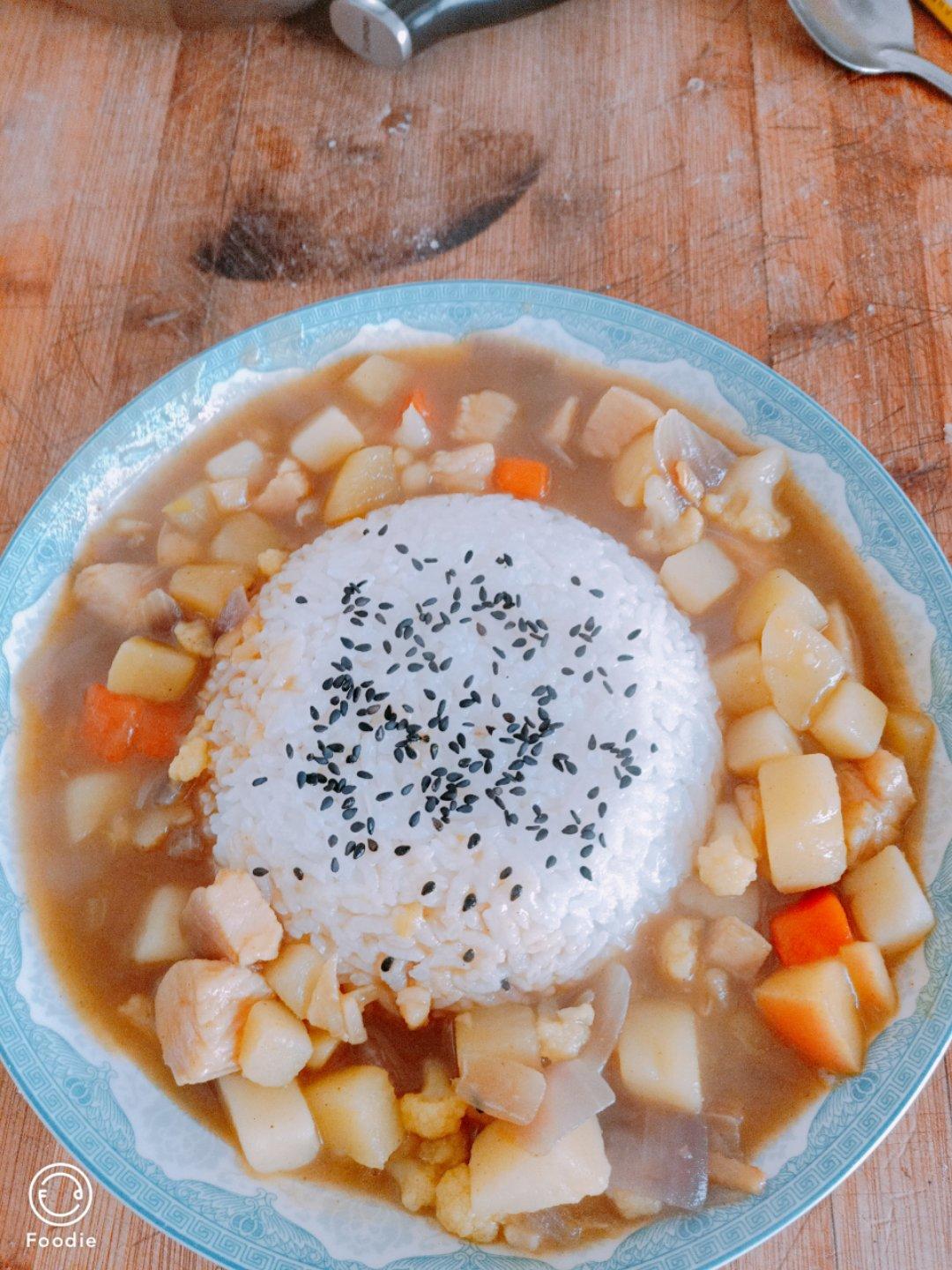 保姆级快手咖喱鸡块饭