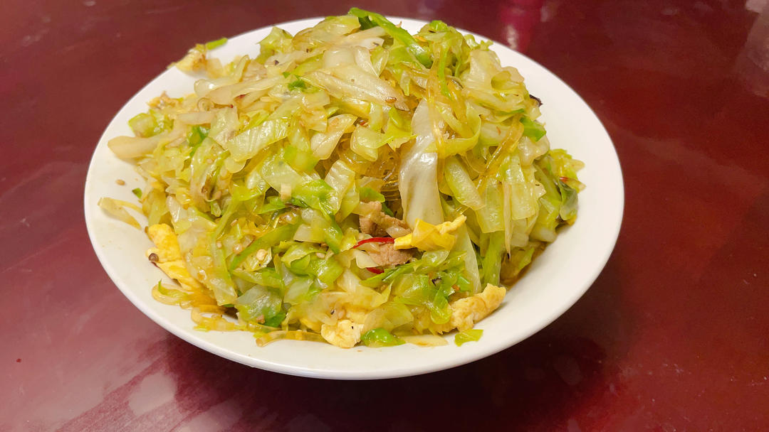 大学食堂的味道:包菜粉丝炒蛋