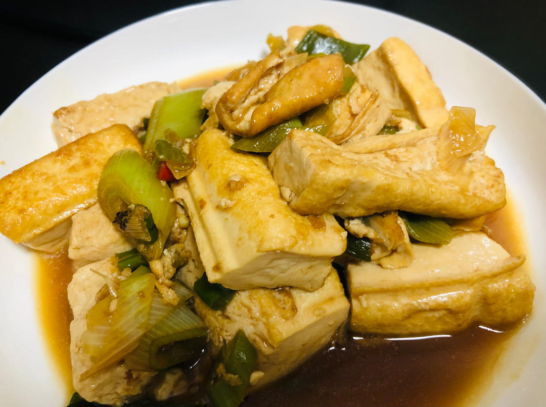 葱烧豆腐