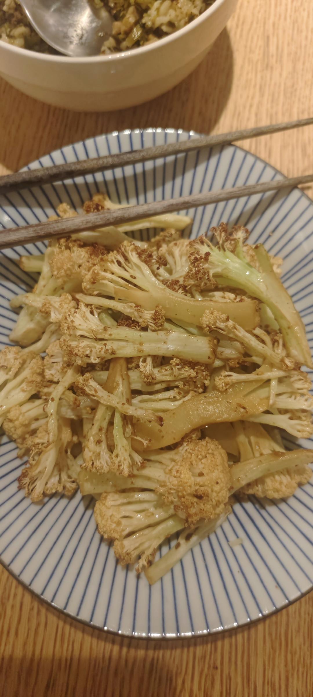 【空气炸锅】清爽炸花菜 ！比饭店做的还好吃！
