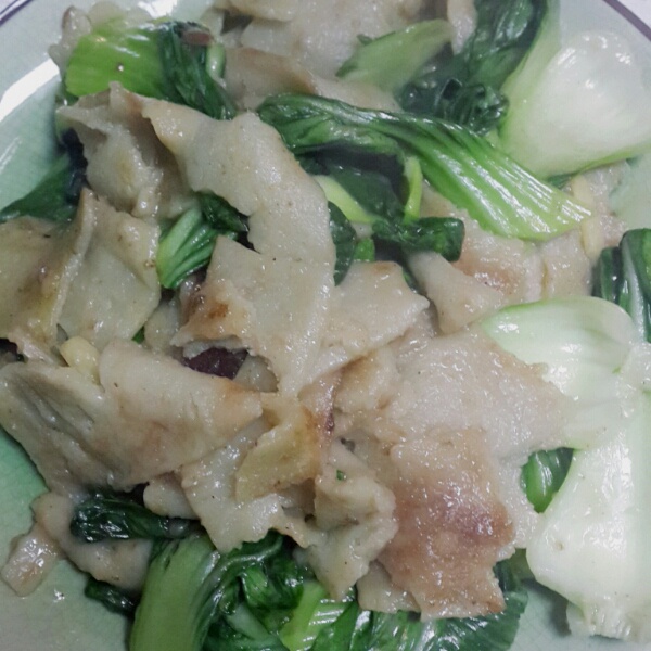 小青菜炒豆饼