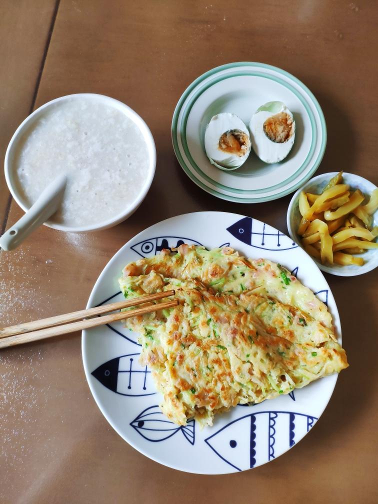 培根蒲瓜鸡蛋饼的做法