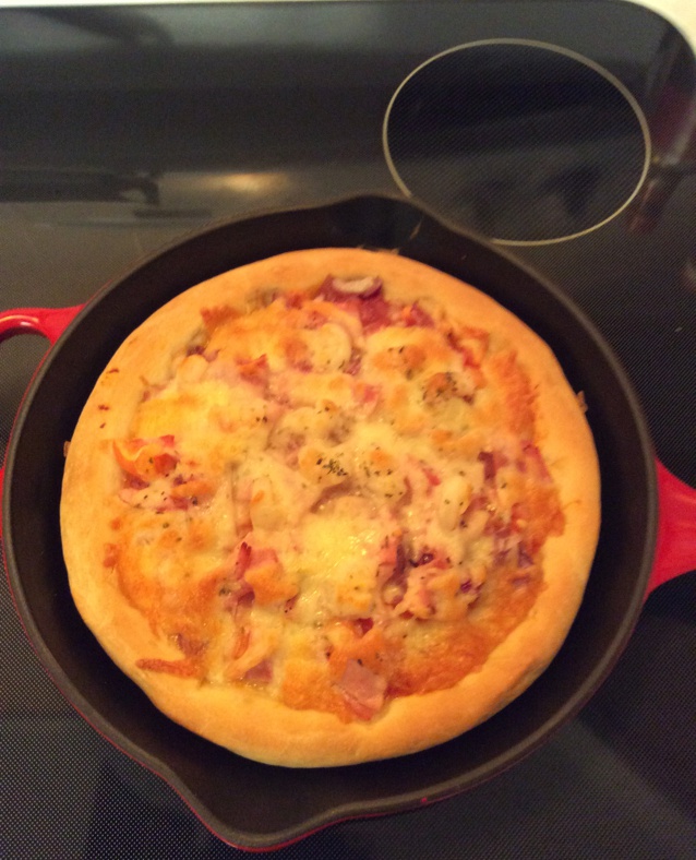 【鲜虾仁培根披萨】