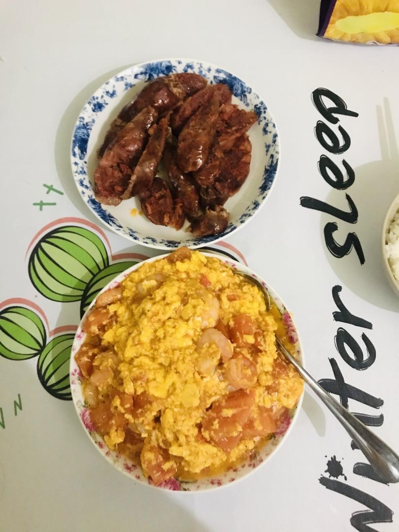 番茄虾仁滑蛋