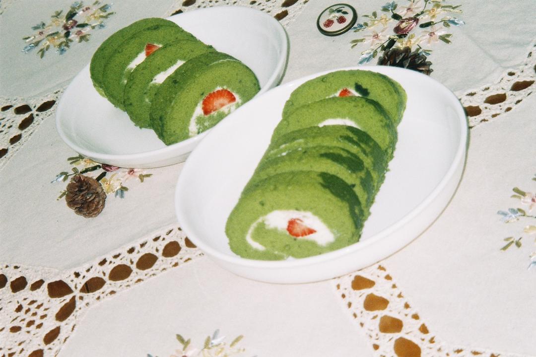 抹茶红豆蛋糕卷