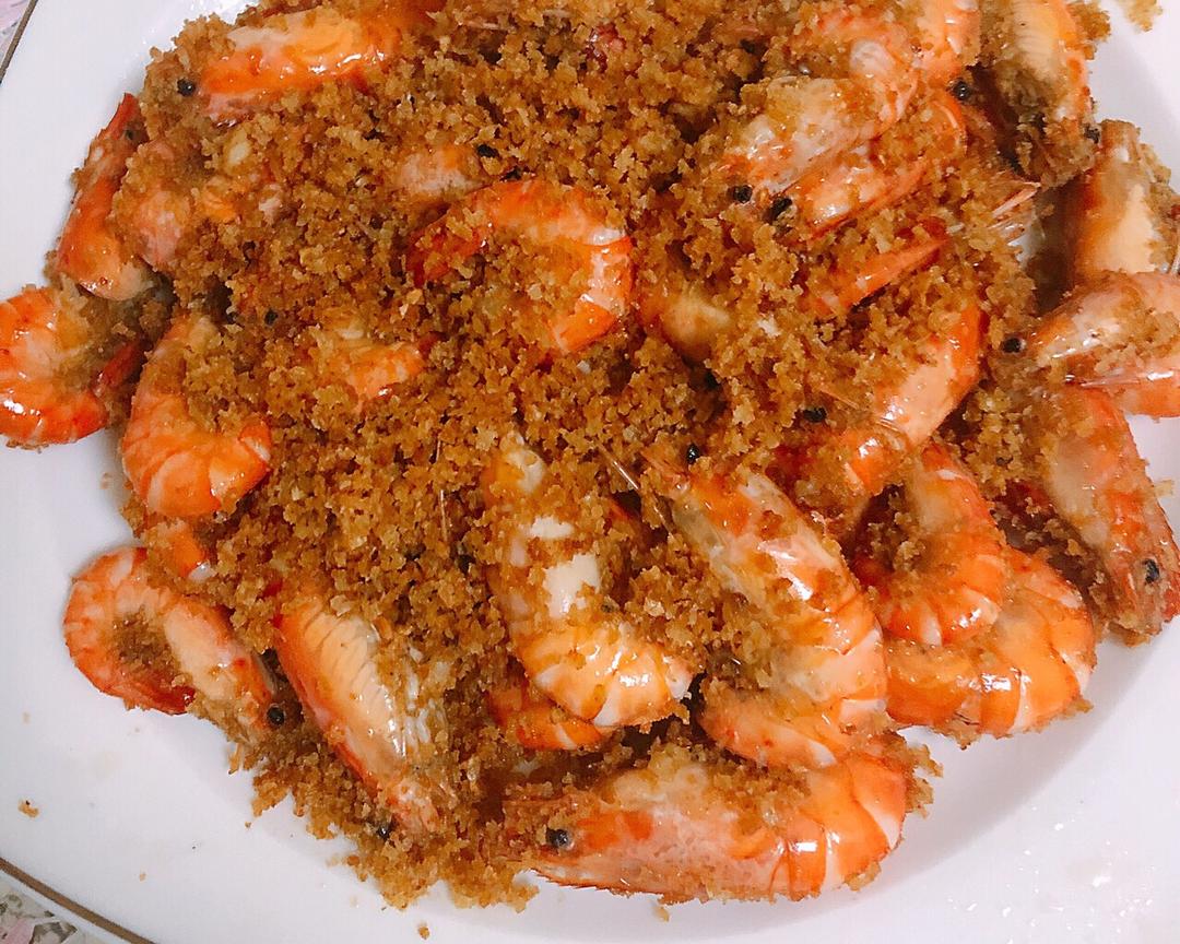 面包屑炒虾🍤的做法