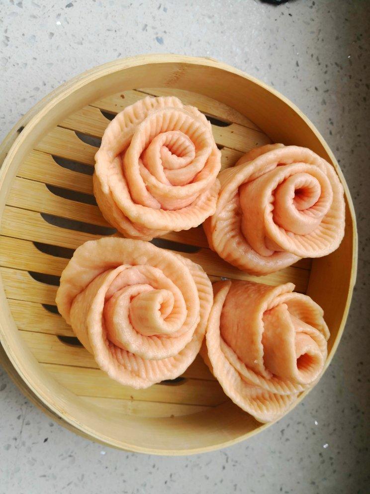 火龙果玫瑰馒头