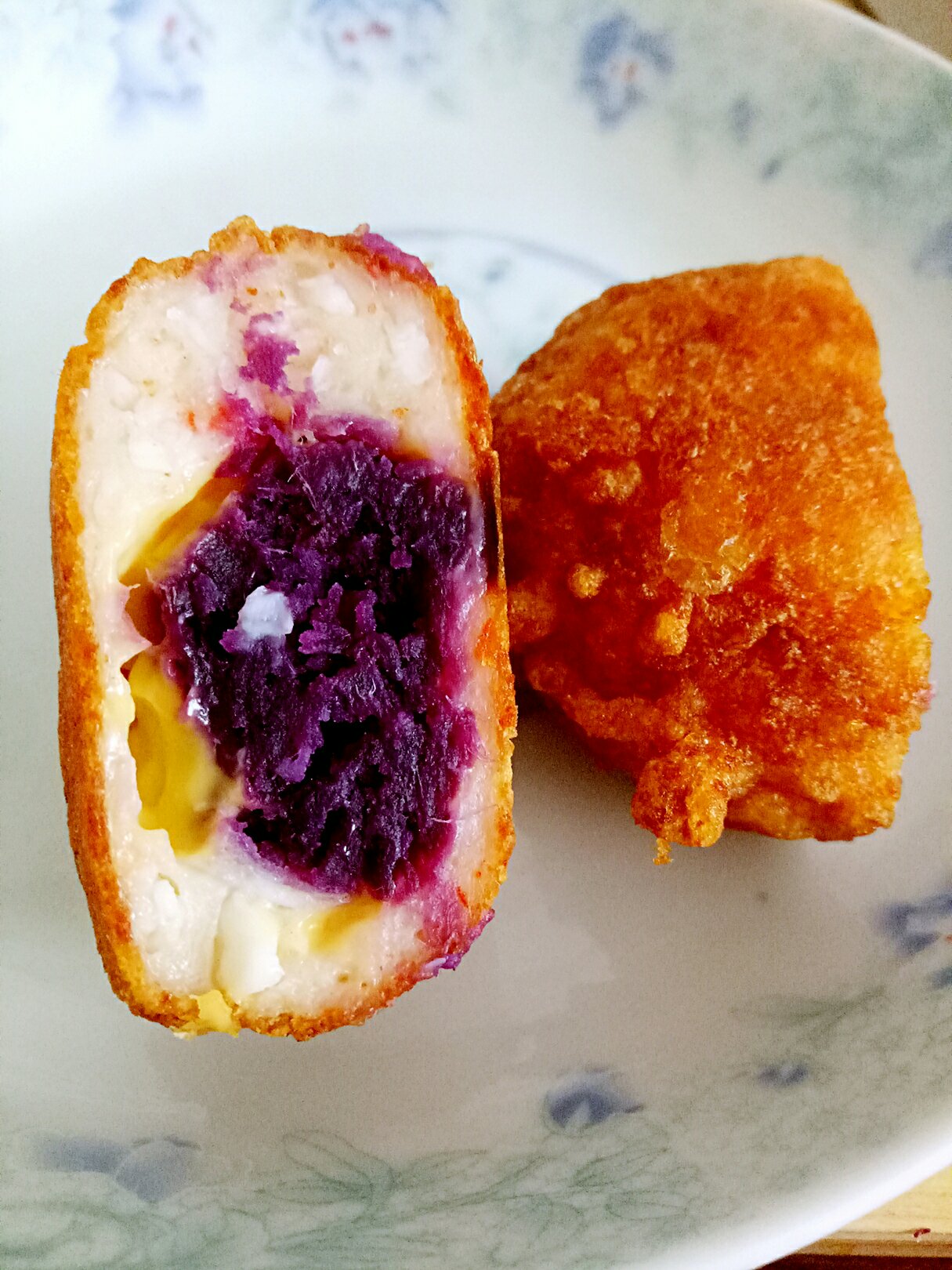 爆浆紫薯虾饼