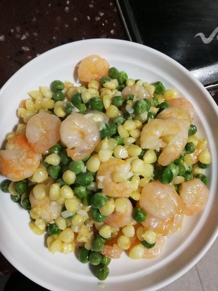 青豆玉米炒虾仁