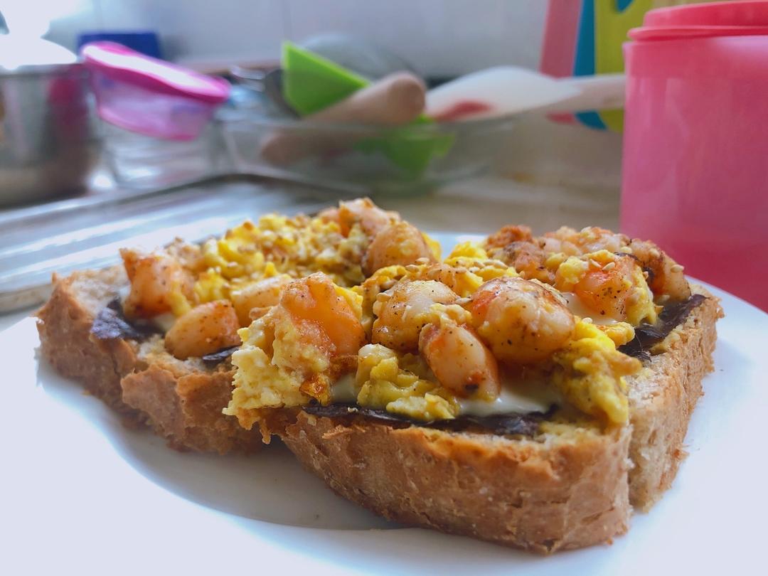 和风海苔虾滑蛋三明治【健康一手握】