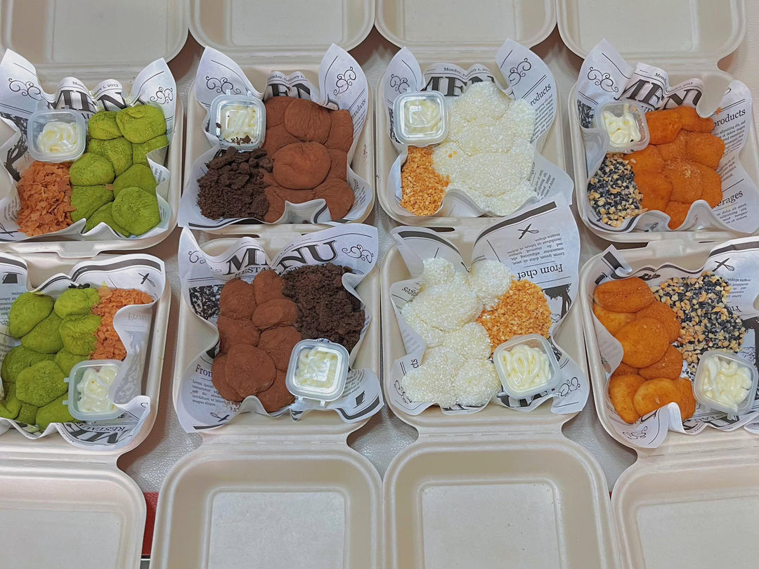 拉丝麻薯隔夜冷藏不变硬的实验成功，三夜依然拉丝