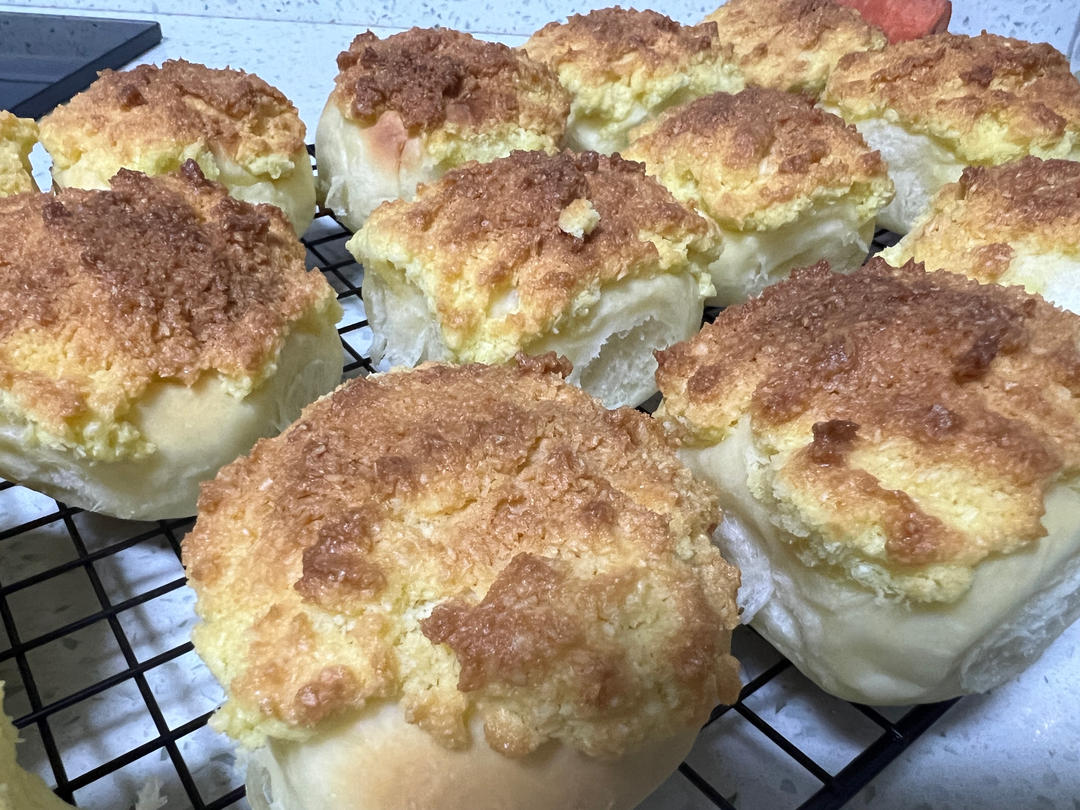 椰蓉餐包（一次发酵，玉米油版，或黄油）