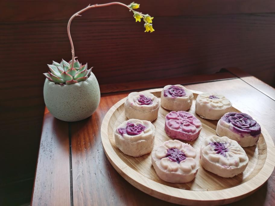 是属于春天的糕点,无忧山药紫薯糕的做法