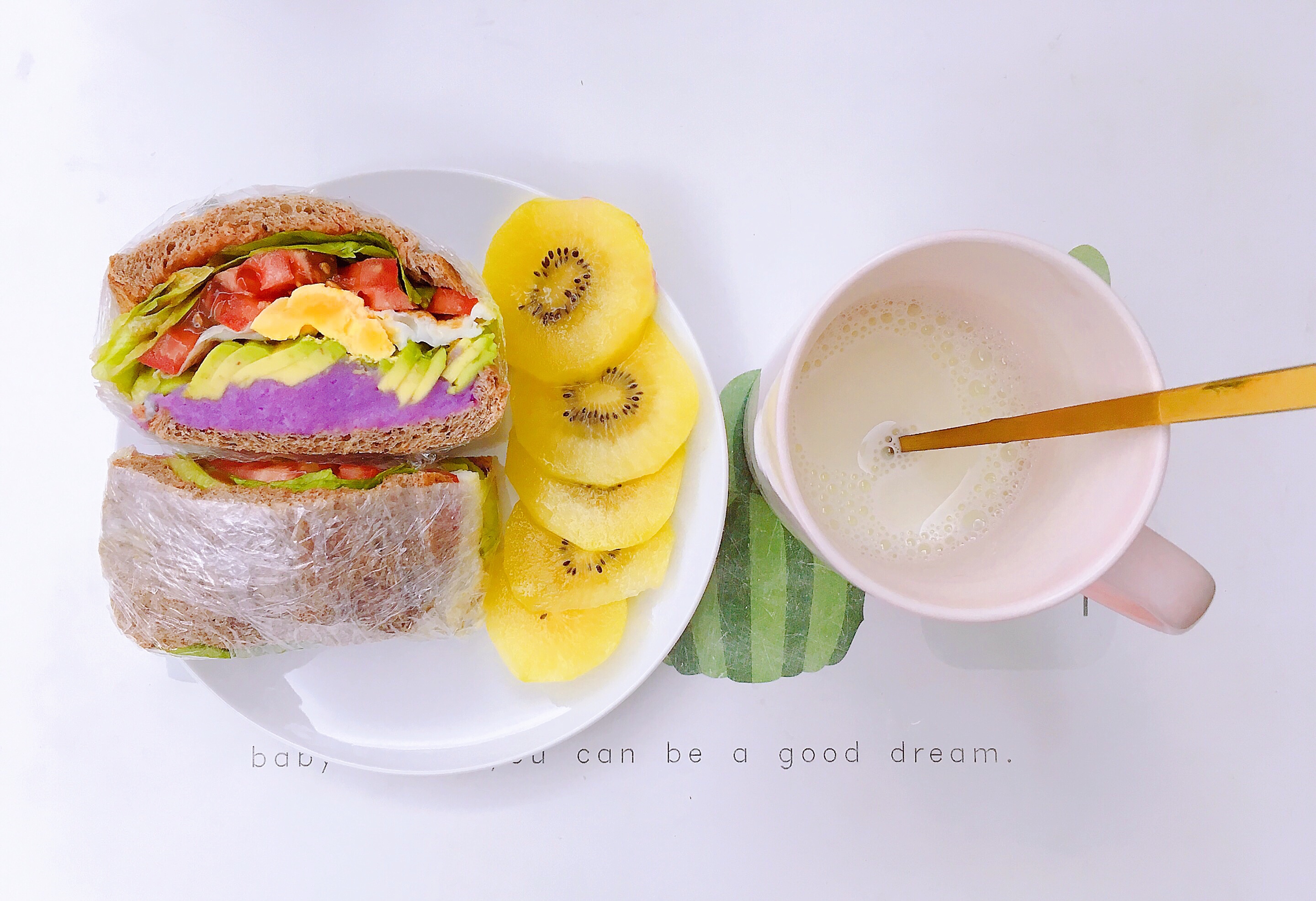 （我的减脂早餐28💕）『彩虹🌈三明治』牛油果山药紫薯鸡蛋的做法 步骤11