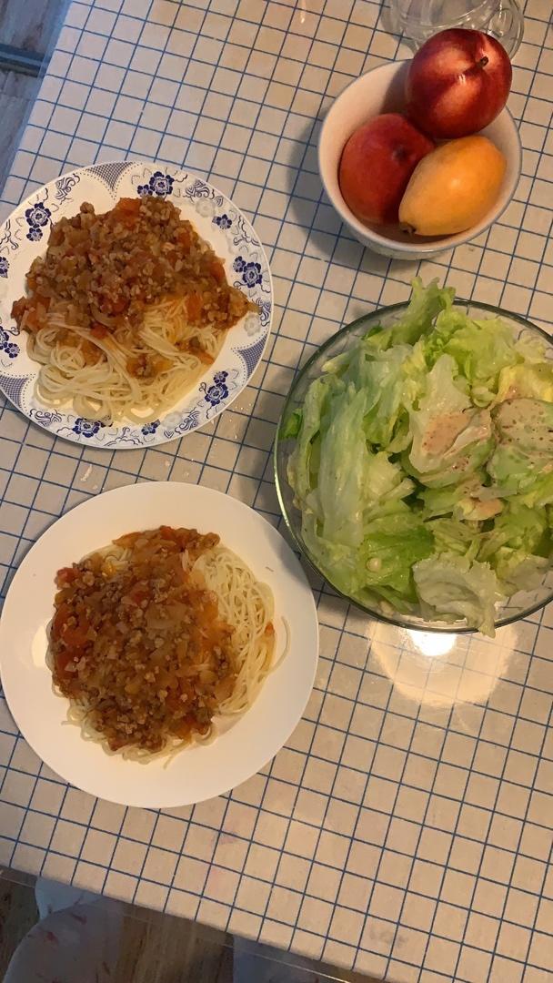 （完胜必胜客的）番茄肉酱意大利面～