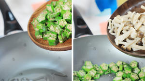 秋葵滑蛋炒鲜菇的做法 步骤6