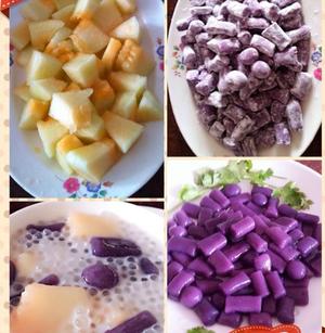 紫薯西米露➕哈密瓜的做法 步骤4
