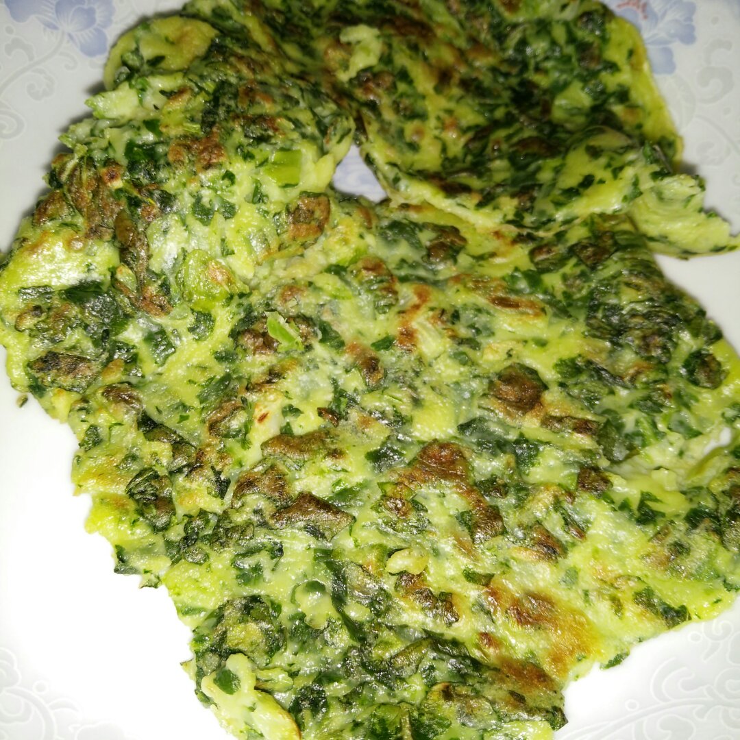 鸡蛋青菜饼