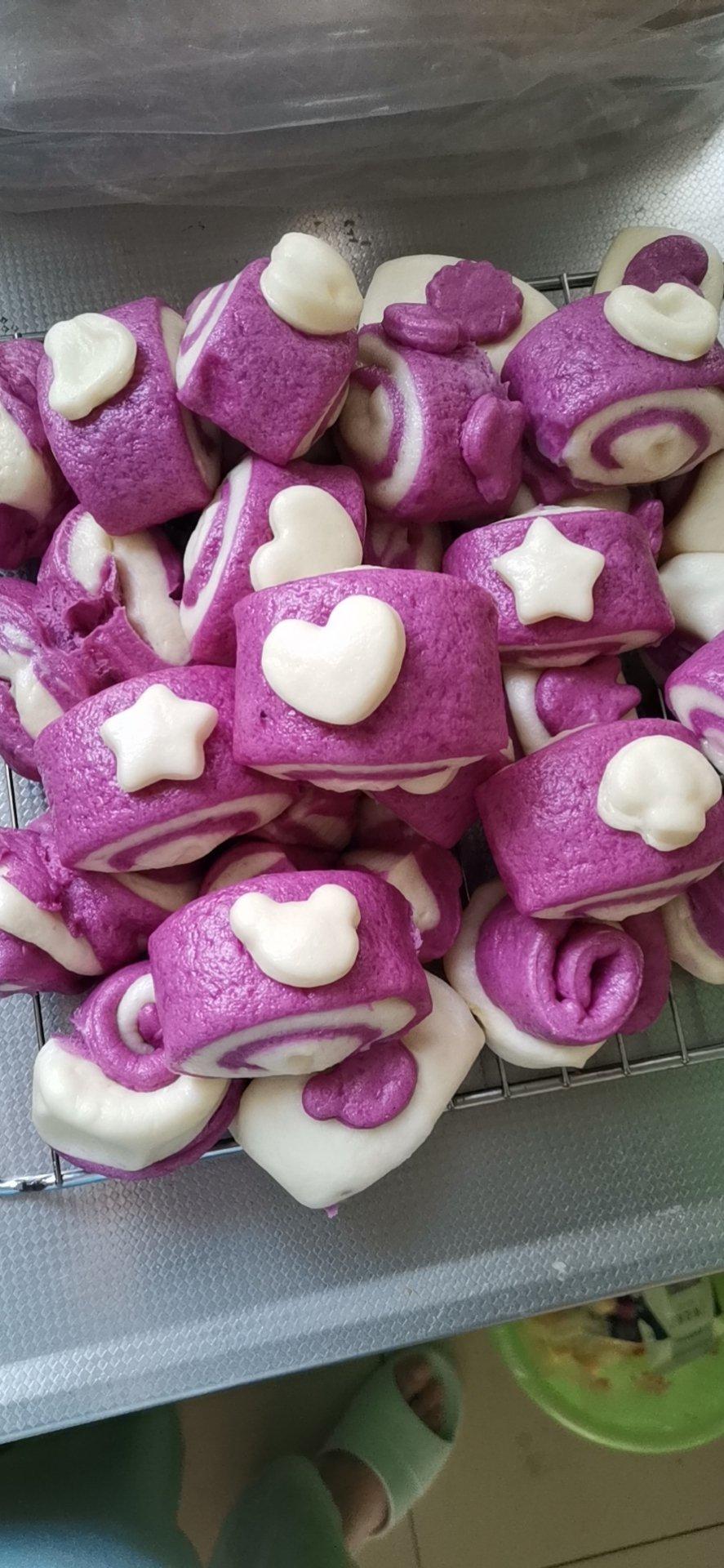 朱研做的颜值担当紫薯双色馒头