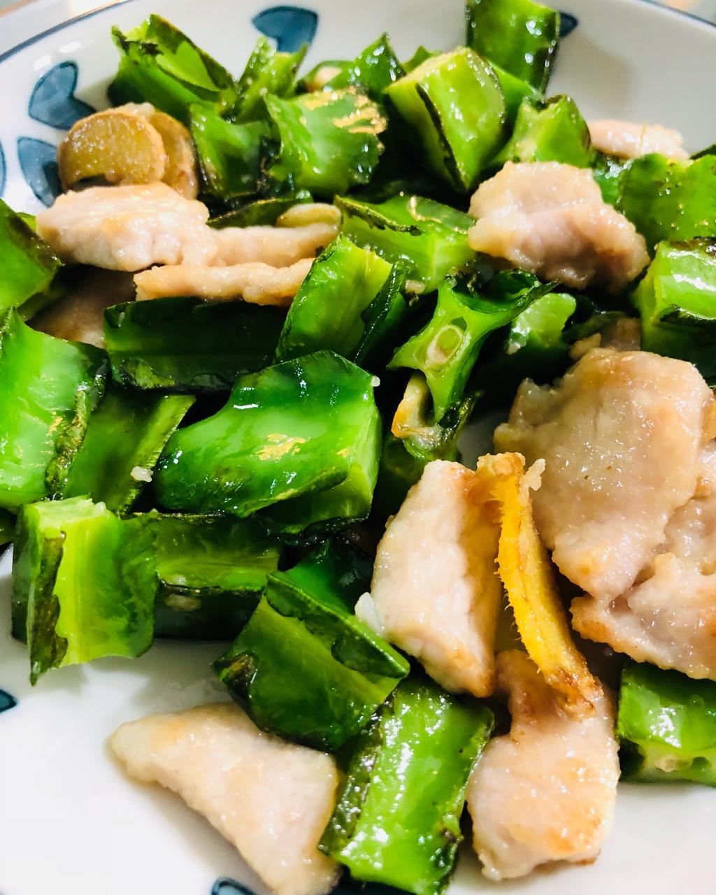 龙豆炒肉片