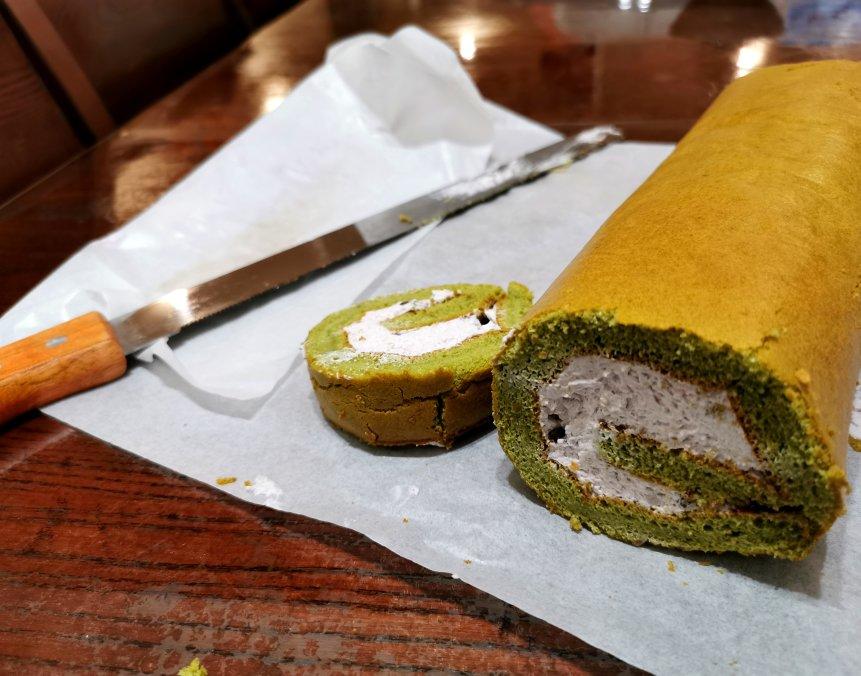 抹茶奶油蛋糕卷，一抹，倾心