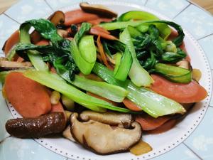 青菜火腿香菇的做法 步骤1