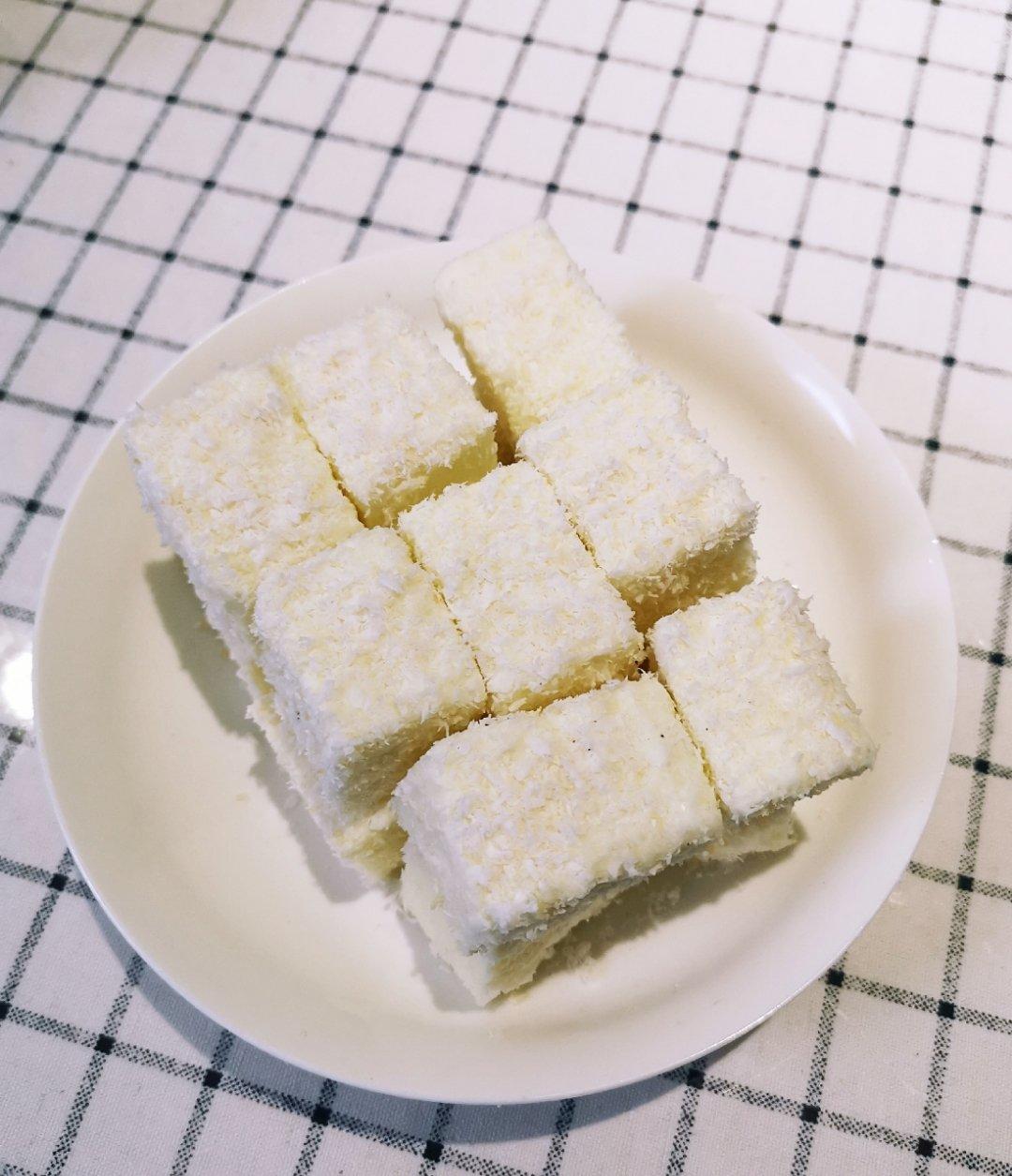 橙子_u2vh做的椰丝牛奶小方--椰浆版