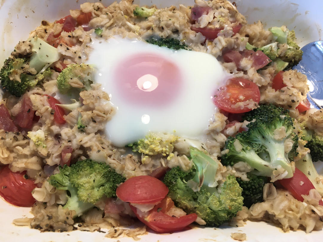 卧蛋咸蔬烤燕麦【健康一锅端】