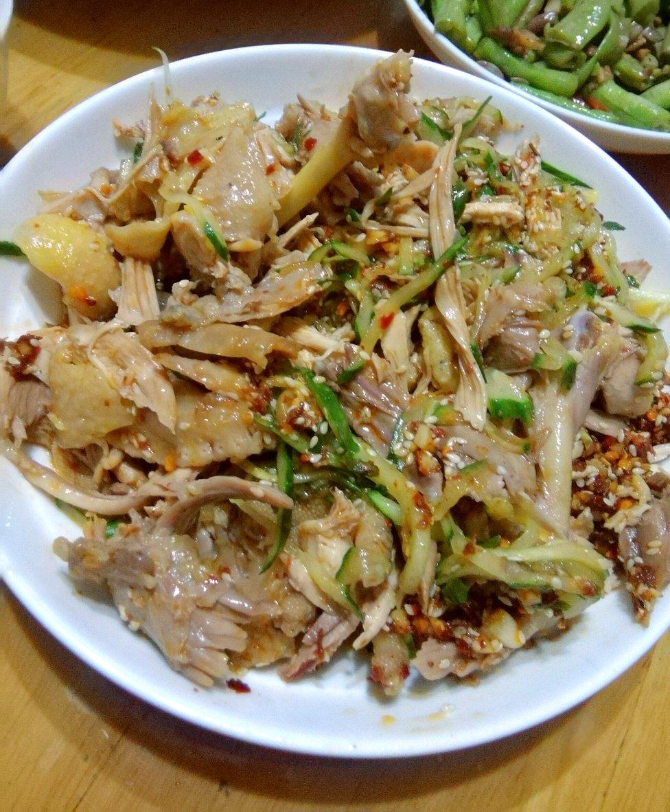 yanyanb做的凉拌手撕鸡丝(香辣版&麻油版)