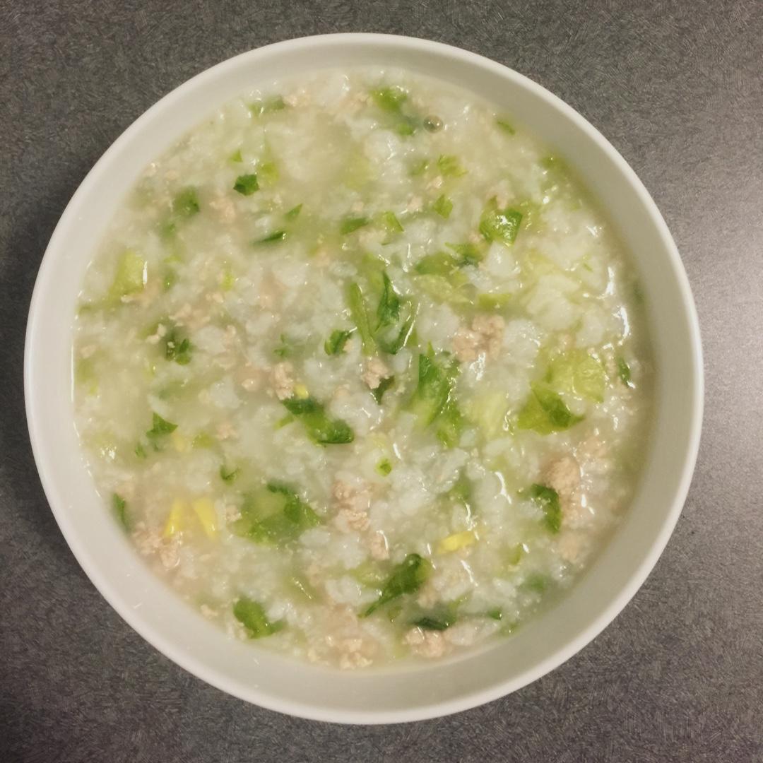 liaoliao做的青菜瘦肉粥
