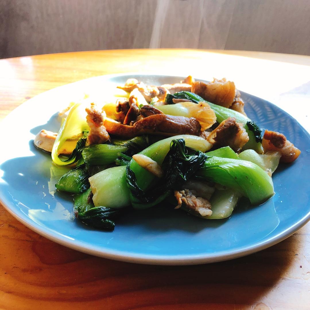青菜蘑菇炒肉片
