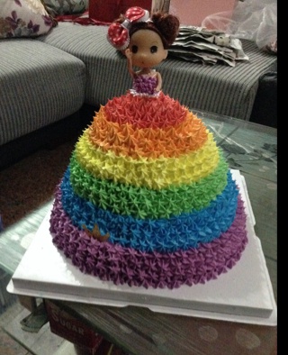 彩虹芭比蛋糕