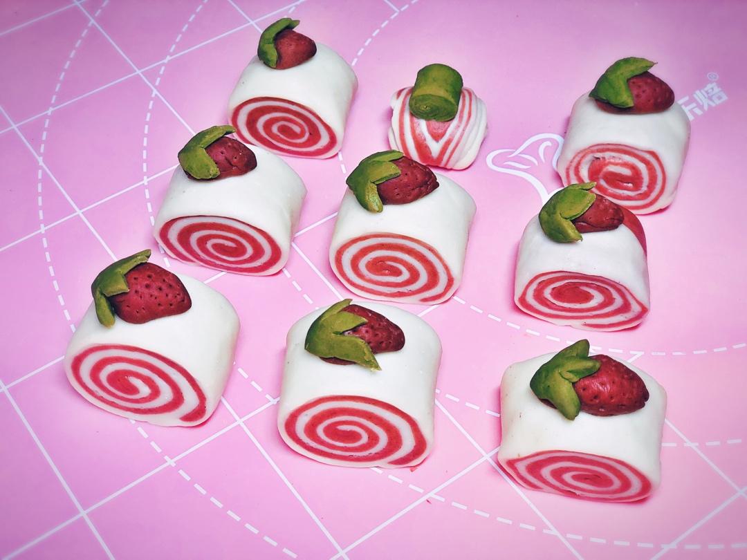 可爱到炸裂的草莓刀切馒头🍓